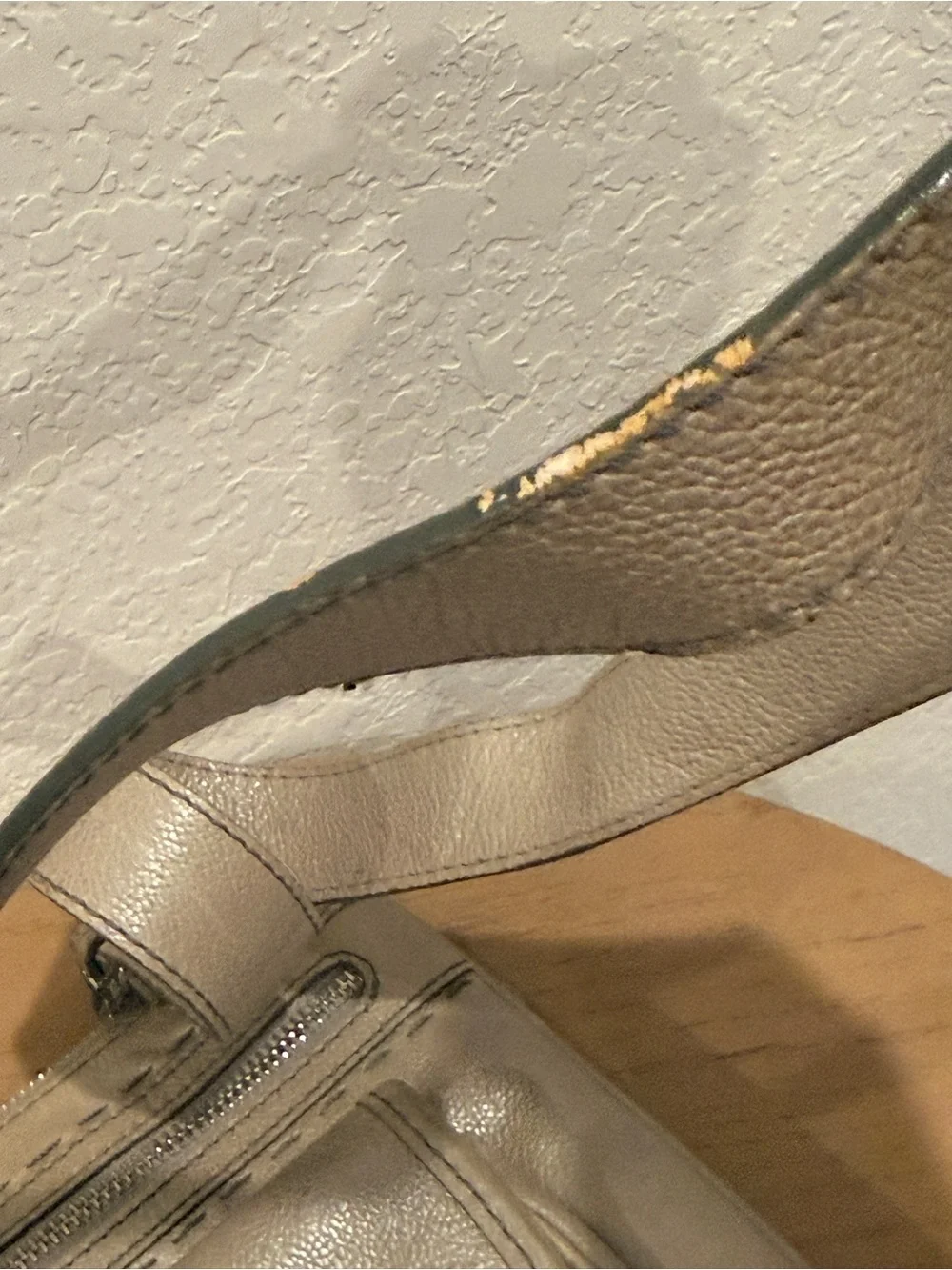 Brighton Metallic Taupe Crossbody with‎ Front Buckle Accent